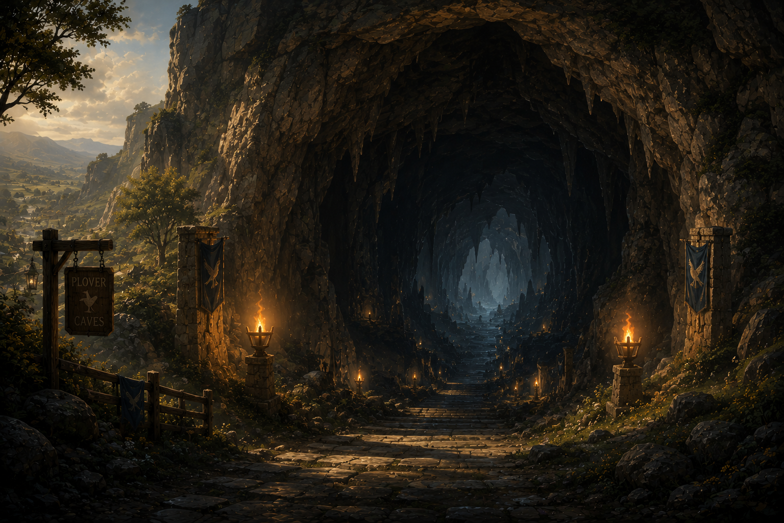 Plover Caves — cave entrance carved into a hillside